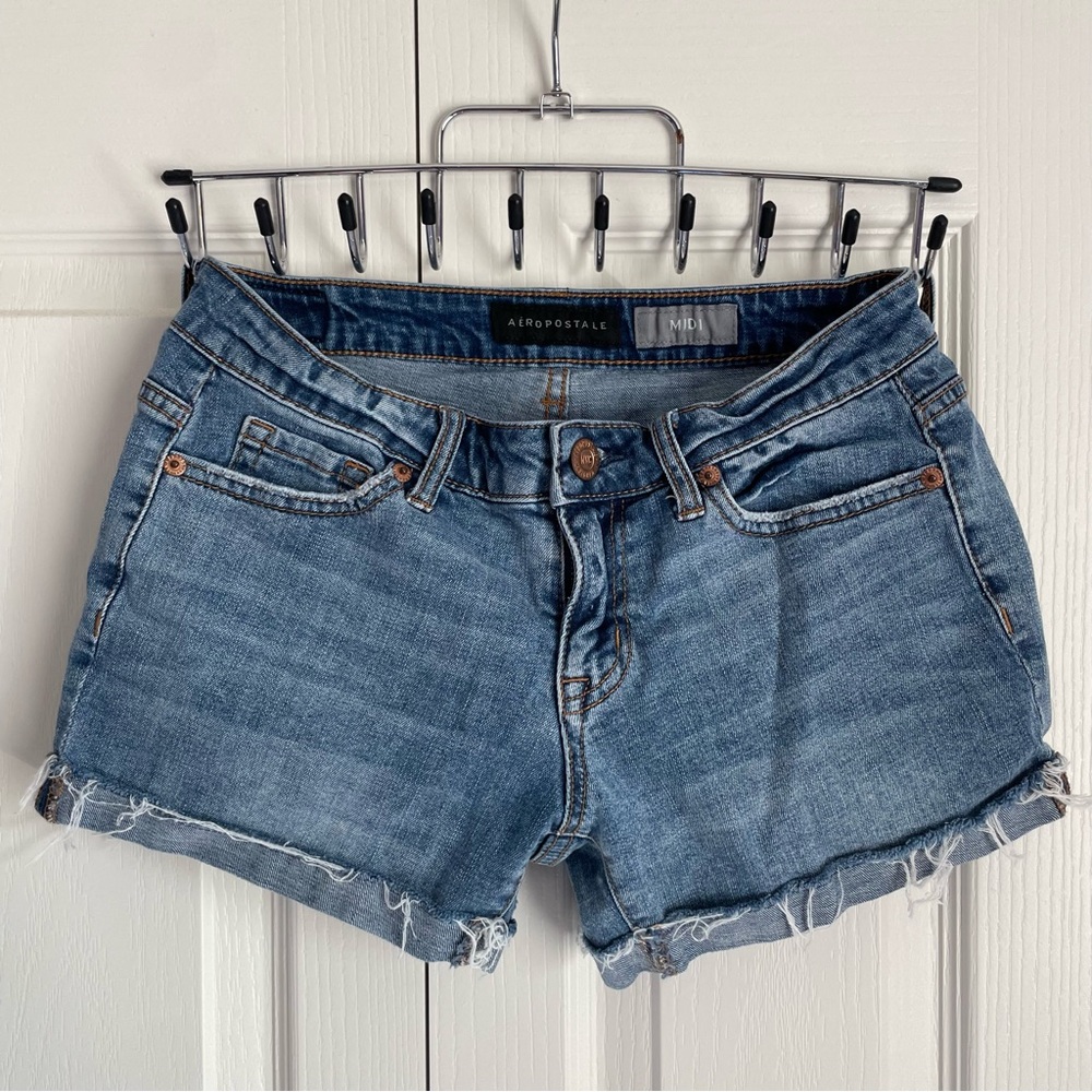 Aeropostale Blue Jean Shorts Classic Cutoff Style | Sz 2